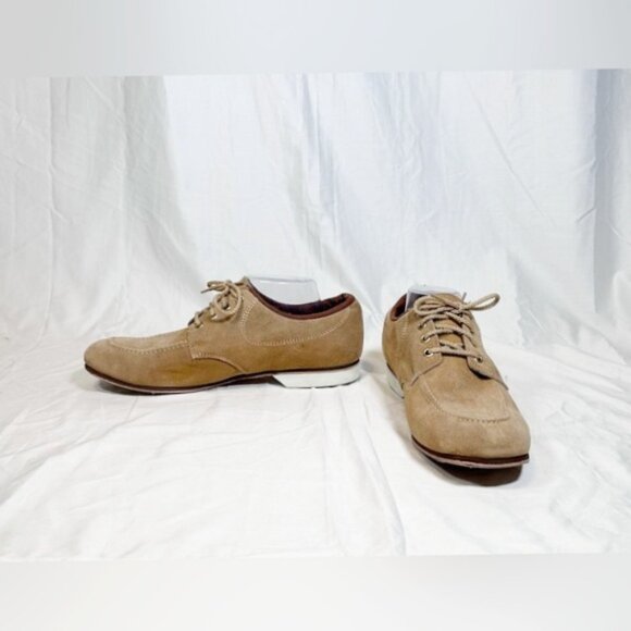 Vintage Mens Tan Suede Split Leather Bowling Shoes~9.5~USA - Picture 2 of 7